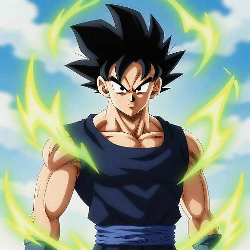 Dynamic Anime Warrior with Energy Aura