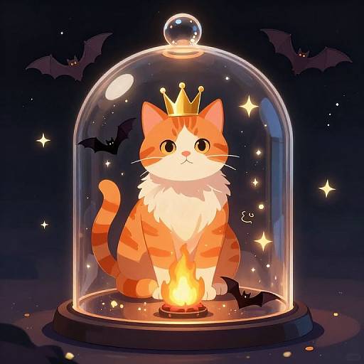 Regal Tabby Cat in Mystical Dome