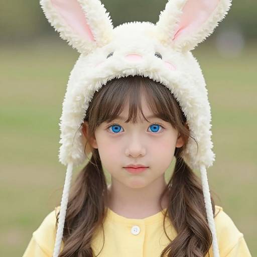 Young Girl in Yellow Bunny Outfit