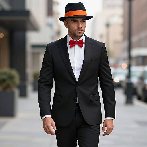 Confident Man in Modern Urban Suit