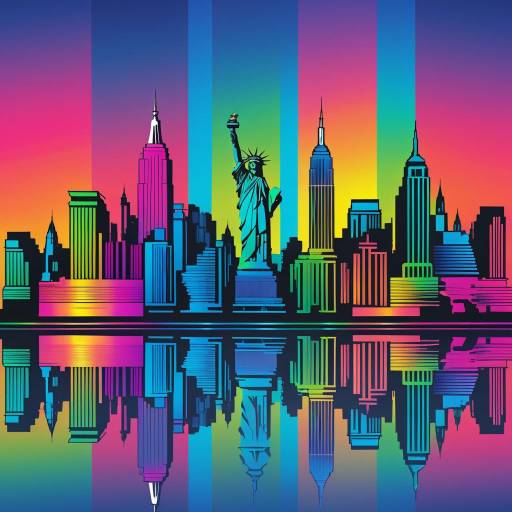 Vibrant NYC Skyline with Pride Elements