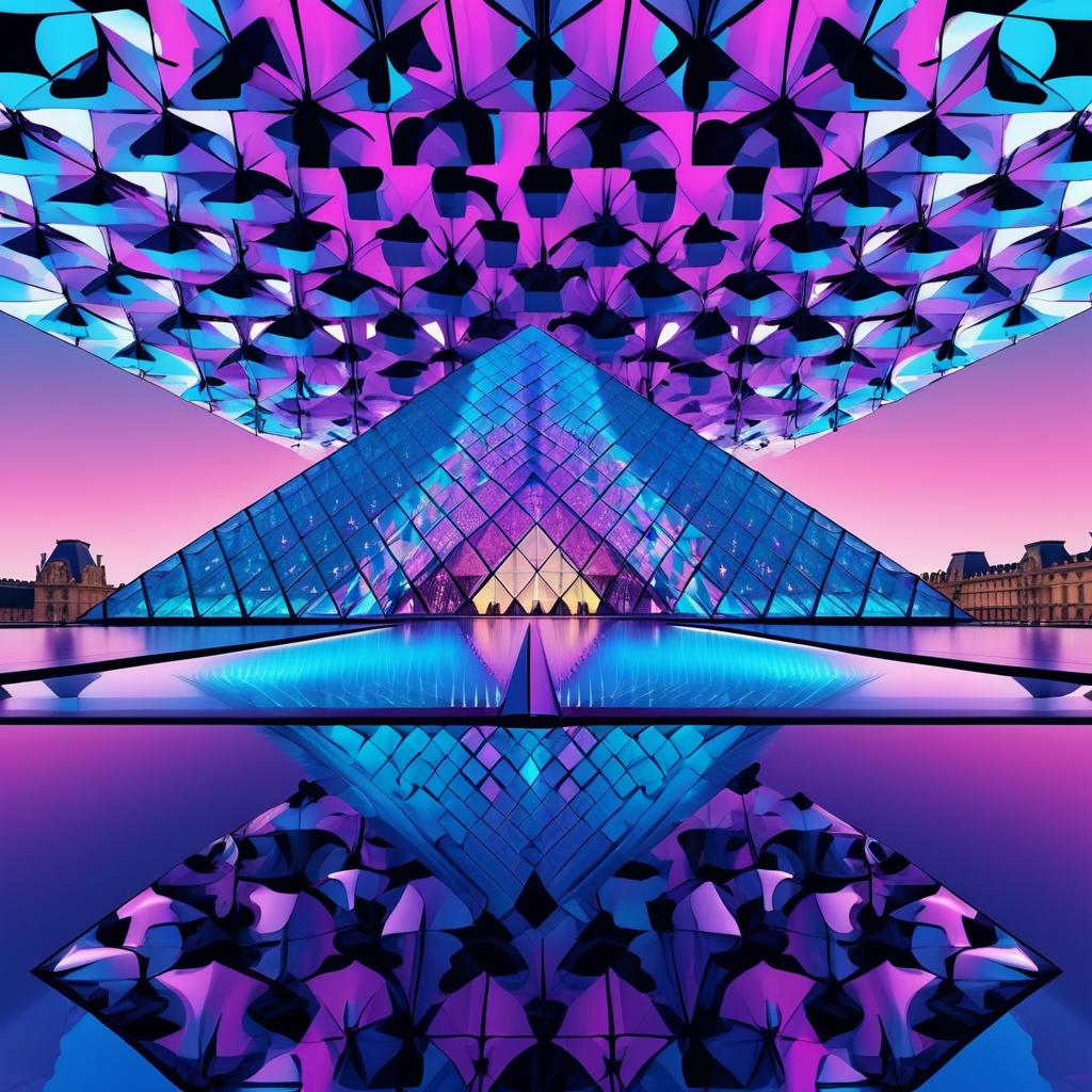 Psychedelic Architecture at the Louvre Pyramid