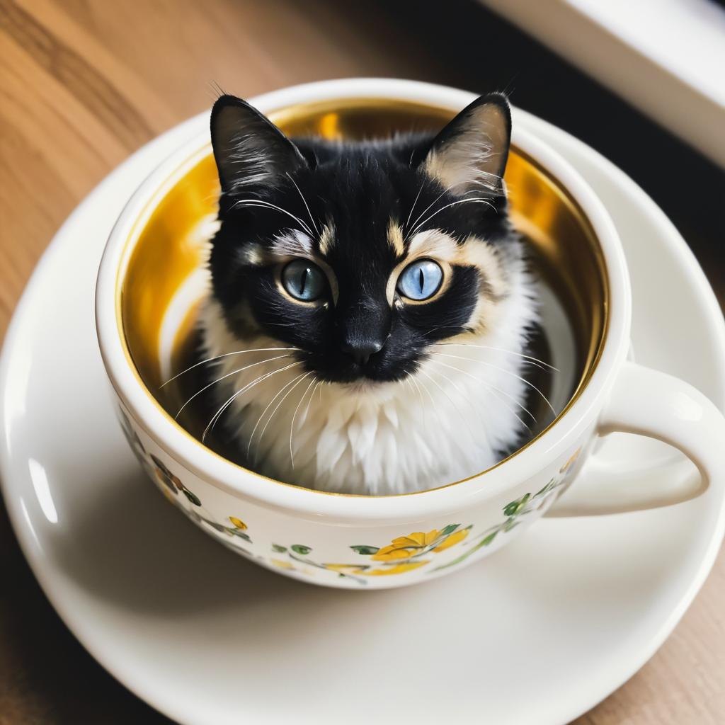 Adorable Cat in a Teacup Photo