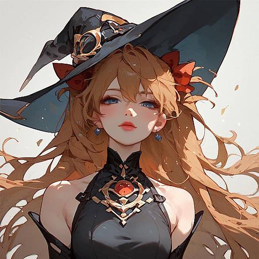Souryuu Asuka in Witch Costume Art