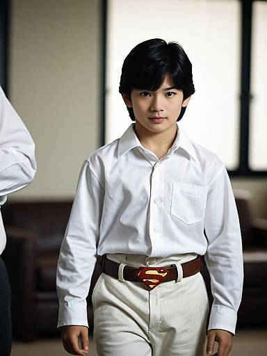 Realistic Superman-Inspired White Shirt Portrait