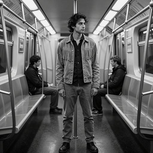 Mysterious Man in Subway Car