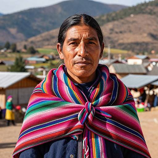 Rural Market Vendor in Traditional Shawl