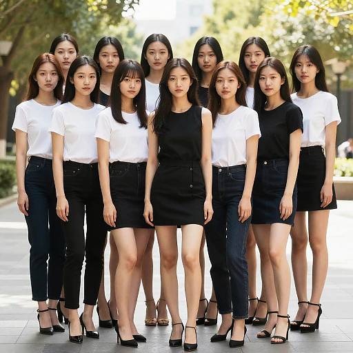 Group Portrait of 14 Young Women