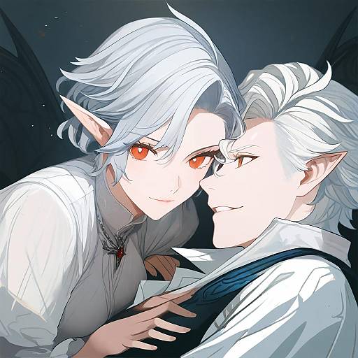 Illustration of Astarion, baldur's gate in the style of Pupps