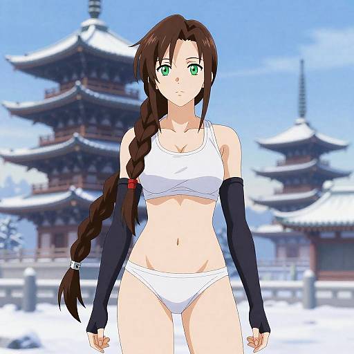 Aerith in Frosty Dawn Pagoda