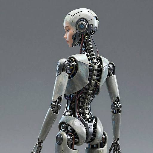 High-Resolution Mechanical Girl Portrait