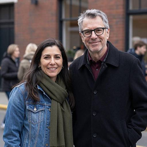 Smiling Middle-Aged Couple Outdoors