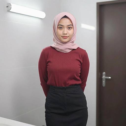 Young Asian Woman in Pink Hijab