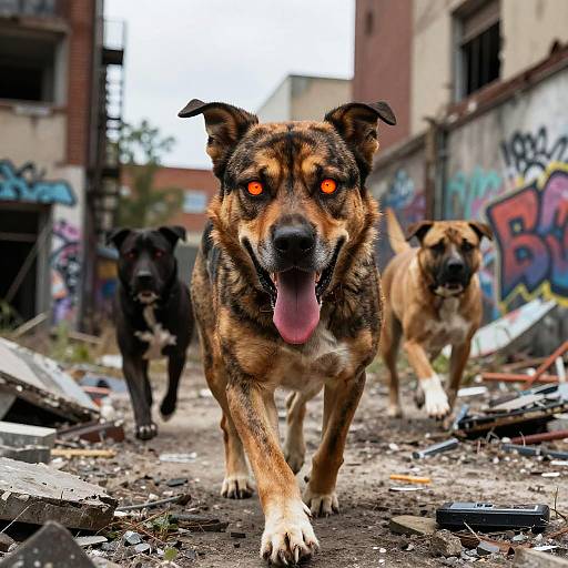 Fierce Giant Dogs in Urban Wasteland