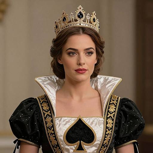 Regal Queen Spades Close-Up Portrait