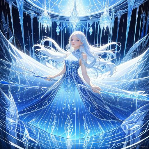 Serene Fantasy Artwork with Icy Beauty