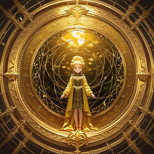 Surreal Girl Laughing with Sphinx