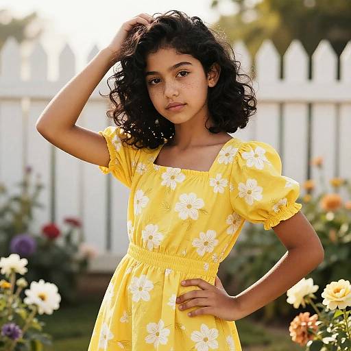 Confident Girl in Yellow Sundress