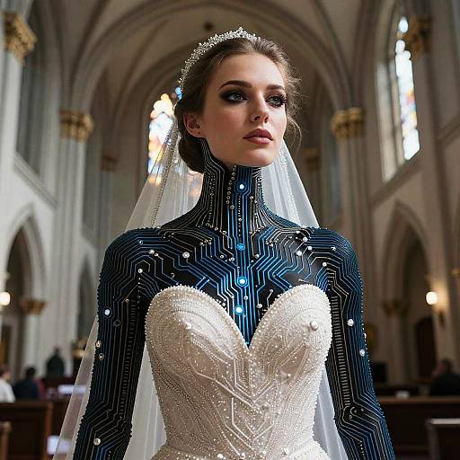 AI Bride in Circuit Wedding Dress