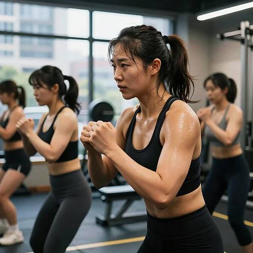 Korean Female Bodybuilders Training Intense