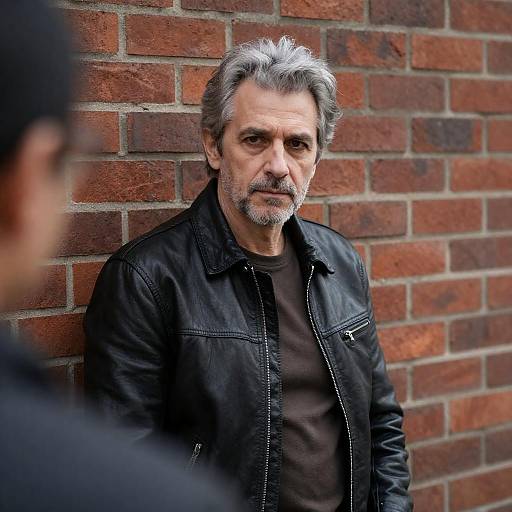 Intense Gaze of a Middle-Aged Man