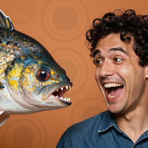 Surreal Portrait: Man and Fish Head