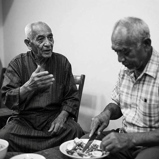 Elderly Men Captured in Black and White