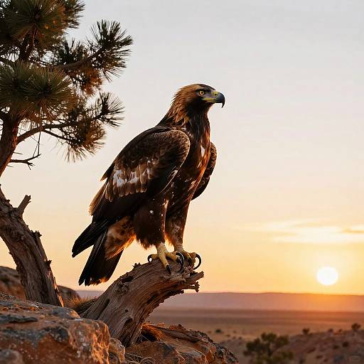Regal Golden Eagle on Rocky Plateau