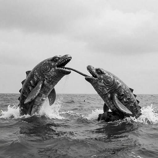 Dramatic Sea Creatures in Black and White