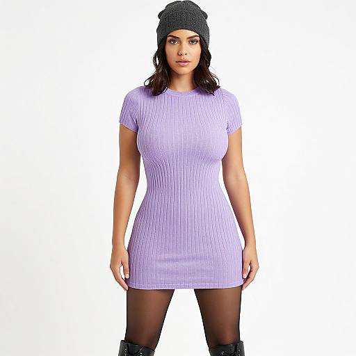 Casual Lavender Dress Streetwear