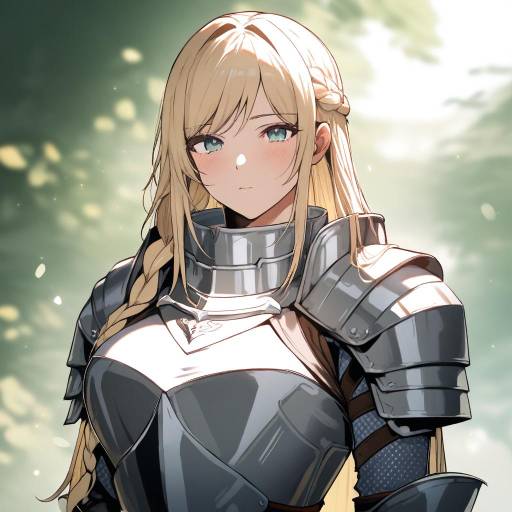 Blonde Girl in Armor with Braid