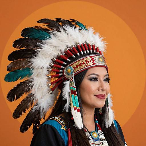 Vibrant Native American Woman Portrait