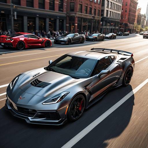 Sleek Corvette ZR1 on City Street