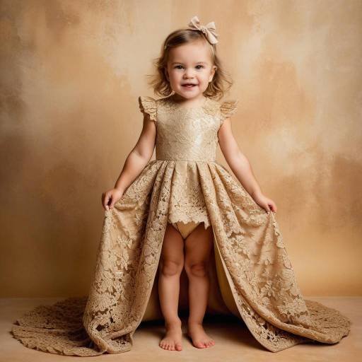 Whimsical Toddler in High Fashion Gown