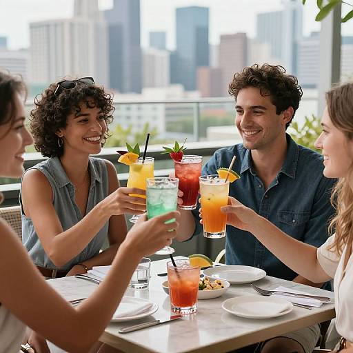 Rooftop Cocktail Hour with City Views