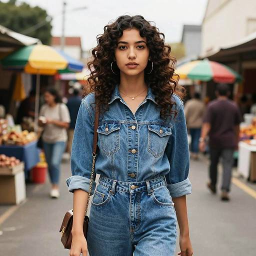 Ringlet Curls in Colorful Street Market