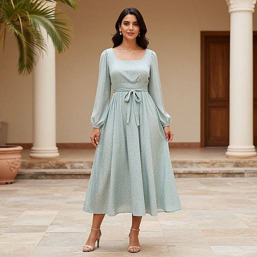 Elegant Princess in Courtyard Dress