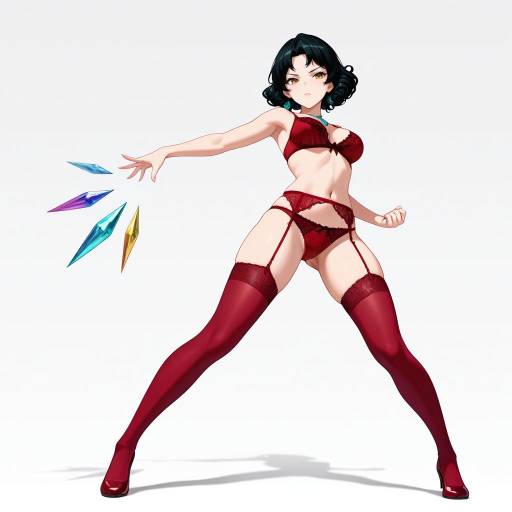 Dramatic Lingerie Pose with Opal Accents Dramatic Lingerie Pose with Opal Accents