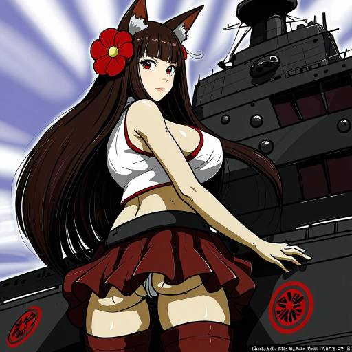 Illustration of Akagi (warship girls r), warship girls r in the style of Makuwauri