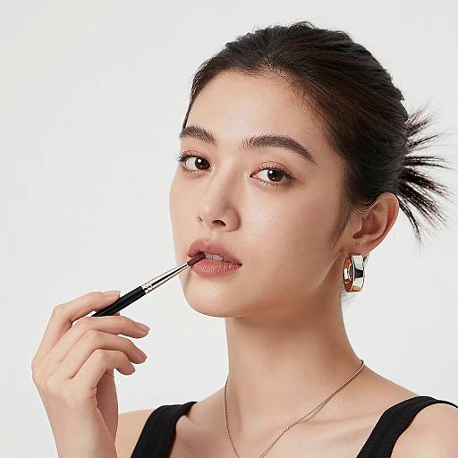 Elegant Woman with Brush and Jewelry