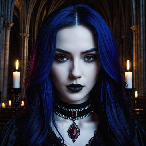 Vampiric Noblewoman in Gothic Cathedral