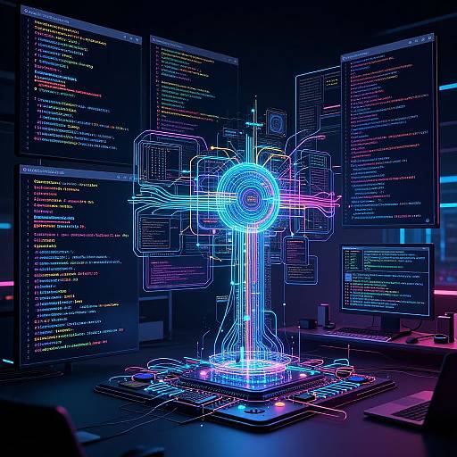 Futuristic Neural Network Visualization