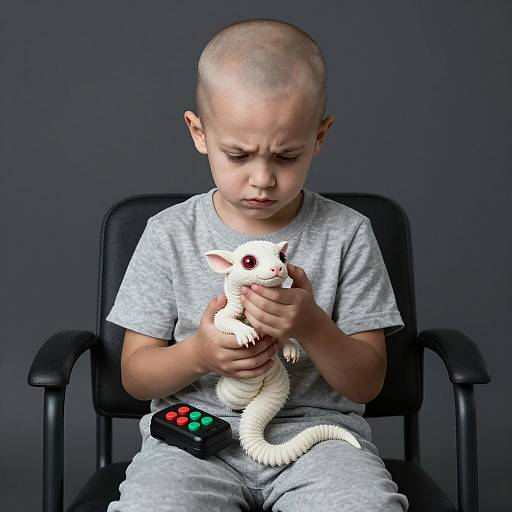 Concerned Child with Mysterious Creature