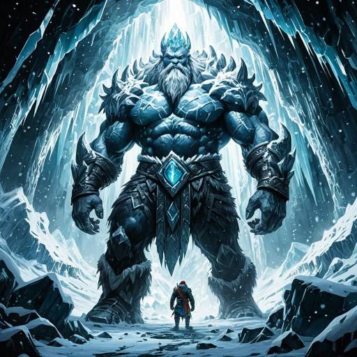 Ice Giant in Glacier Cavern