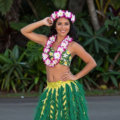 Hawaiian Dancer in Traditional Costume