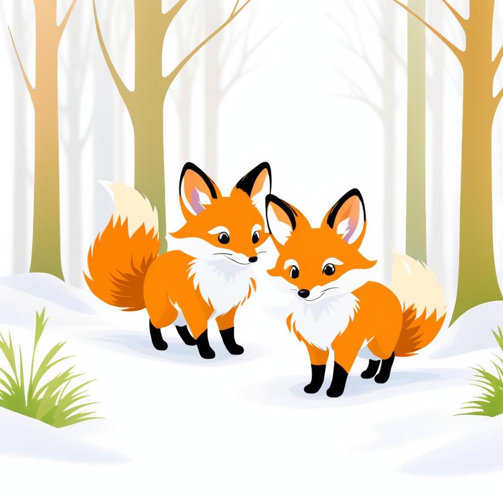 Cute Foxes Playing Hide and Seek