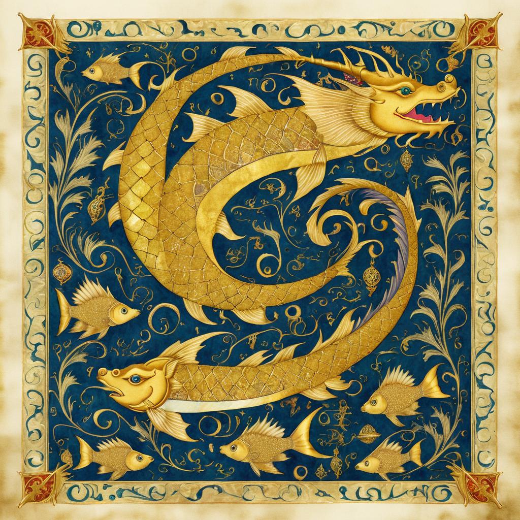 Surreal Dragon-Fish in Medieval Art