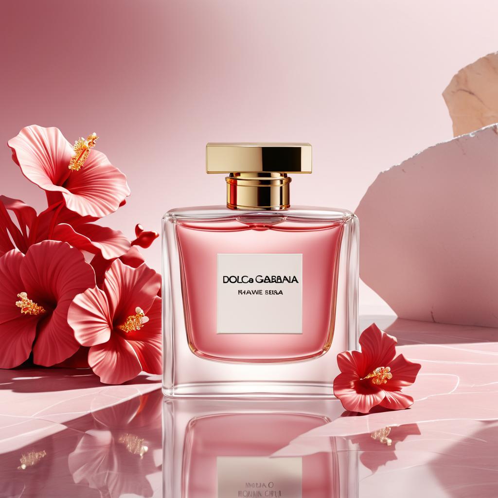 Elegant 3D Floral Render for Perfume