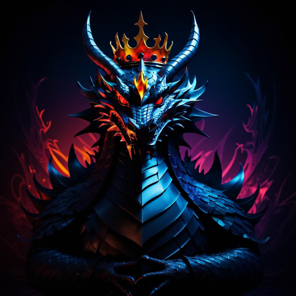 Bold Dragon Crown on Dark Background