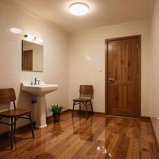 Serene Indoor Sink with Reflective Floor